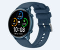 Round touch screen smart sports watch with heart rate monitor and silicone strap in black, blue or pink