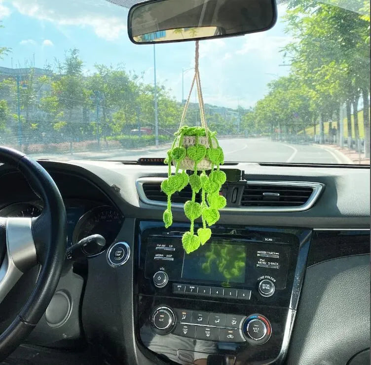 Simple style chemical fibre car rearview mirror pendant measuring 22cm by 7cm in one of six colour options.