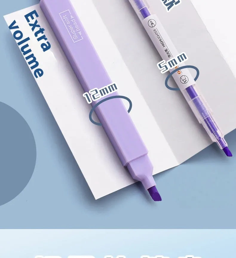 Set of double headed fluorescent marking pens in salt series, sweet series, and mixed colour packs