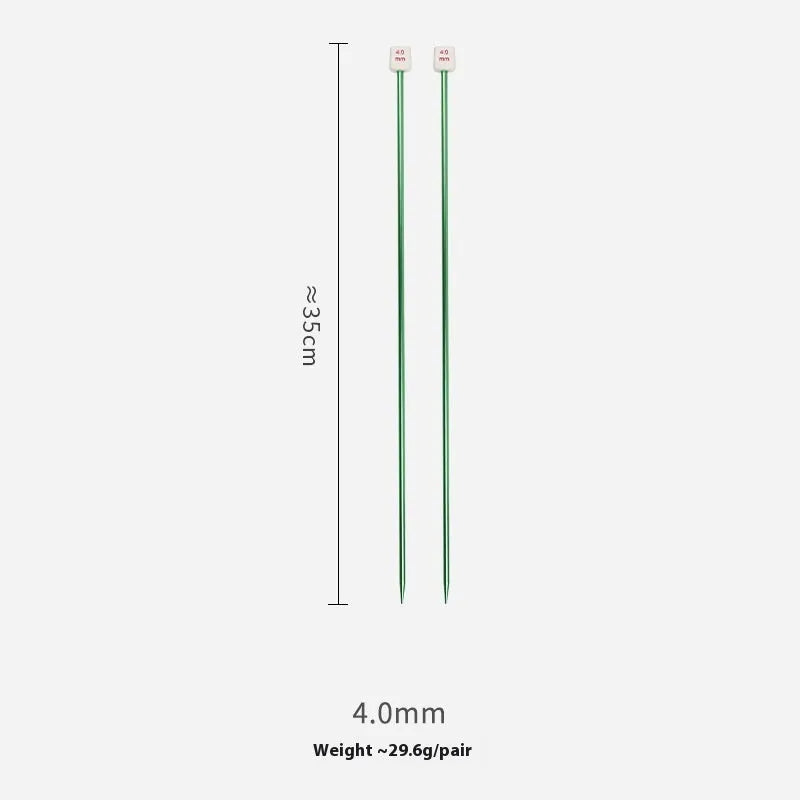 Complete set of lengthened crochet hooks in 14 sizes from 2.0mm to 10.0mm, each with a protective end cap.