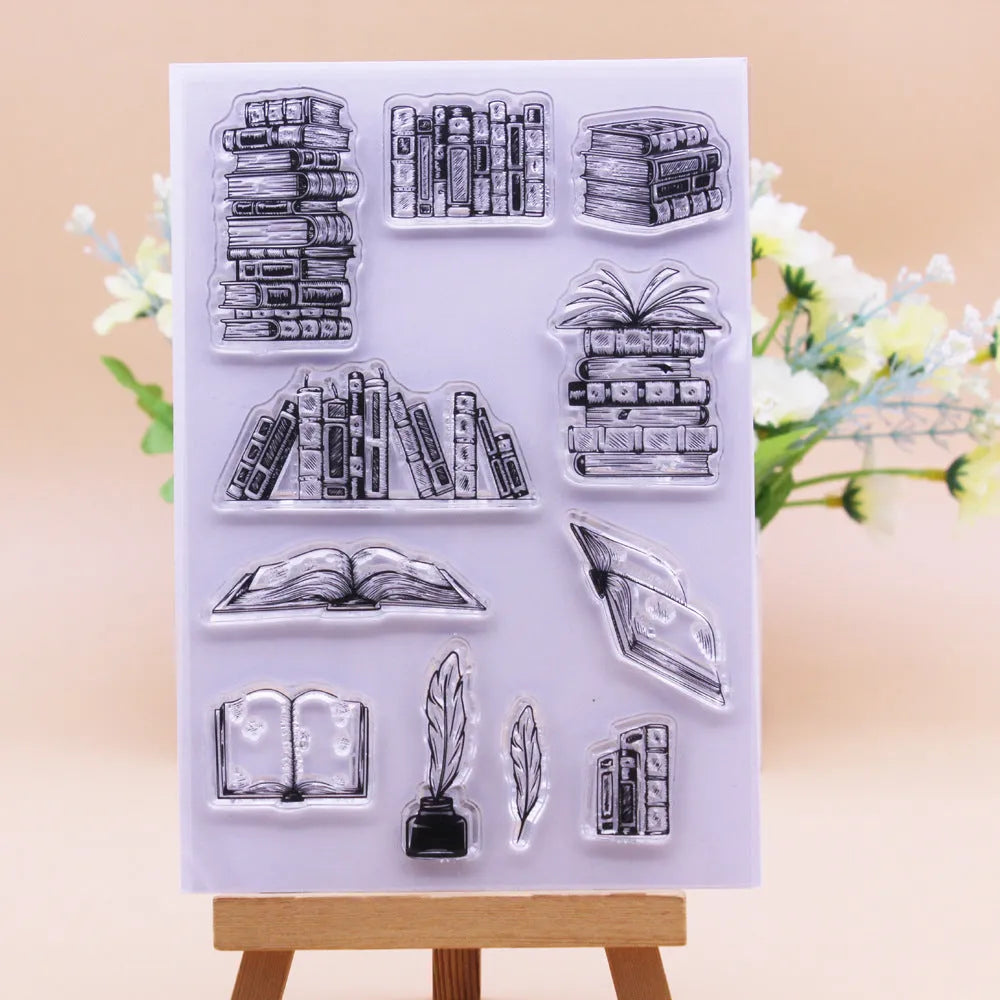 Transparent silicone stamp with Seal pattern design for hand account details on greeting cards