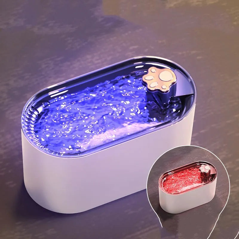 Berlin blue or ore white 3 litre pet water fountain with LED light and triple filter system