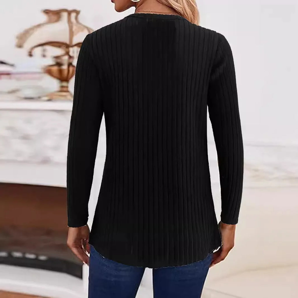 Men's solid colour knitted button sweater in Japanese Korean casual style