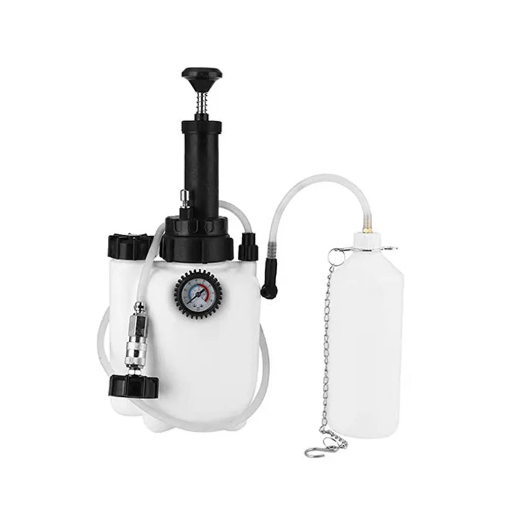 White 3-litre automobile brake oil tank replacement tool kit with copper, iron, and plastic components.
