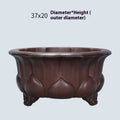 Purple sand ceramic succulent flower pot with antique design measuring 37x37x20cm