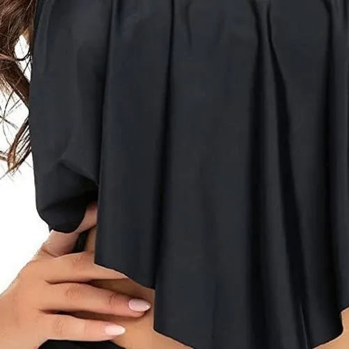 Women's nylon briefs swimsuit in solid colour sleeveless style for swimming and hot spring use