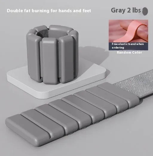 Fitness weight-bearing bracelet with detachable silicone weights and Velcro fastening in multiple colours