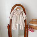 Baby girl cotton long sleeve floral jumpsuit in picture colour, pullover style, suitable for heights 66-90cm