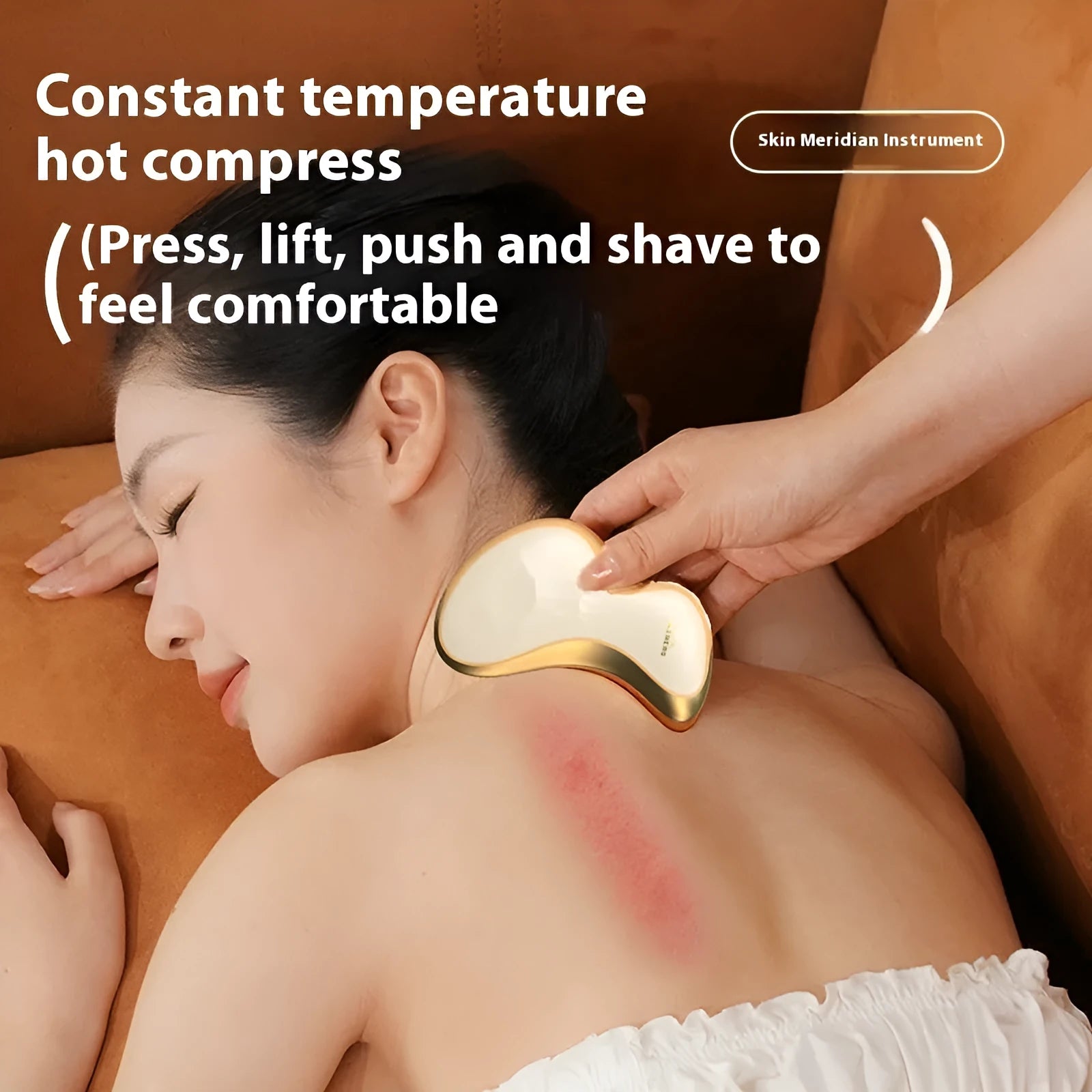 Rechargeable electric scraping plate with USB power, hot compress and vibration massage functions