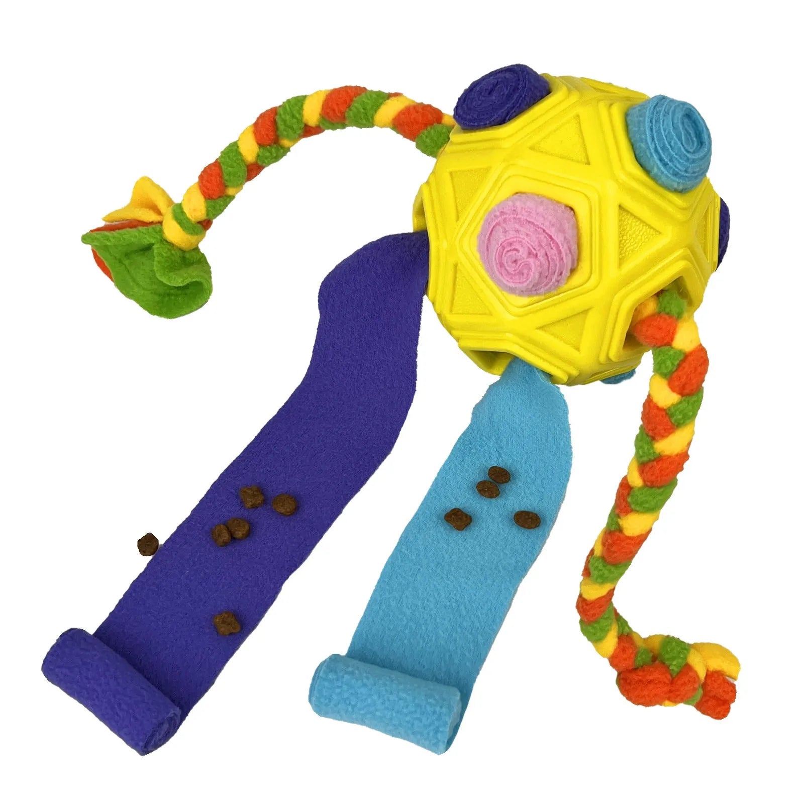Dog sniffing ball puzzle toy in assorted colours for IQ training and treat dispensing