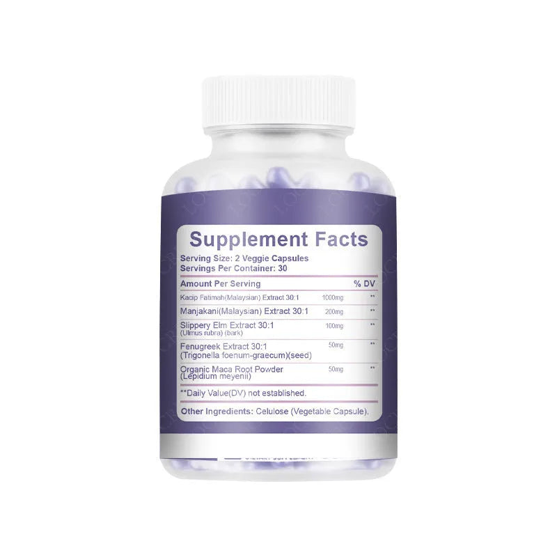 Bottle containing 60 vaginal capsules for adult women's intimate health.