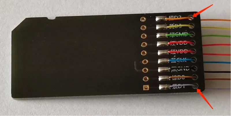 EMMC read and write tool with SD card connector for car audio host maintenance
