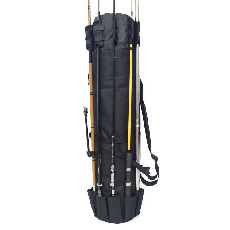 Cylindrical fishing rod bag made of Oxford cloth in army green, 116cm length, for sea fishing gear