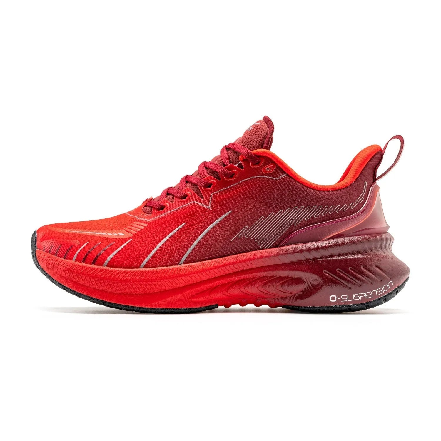 Low-top running sneakers with shock absorption, in a selection of colours on a rubber sole.