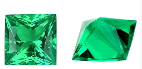Columbia green cultivated emerald gemstones in round and princess cut sizes for jewellery making