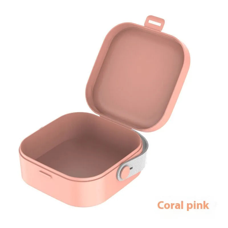 Medium solid colour polypropylene storage box for organising cables, shown in Nordic White.