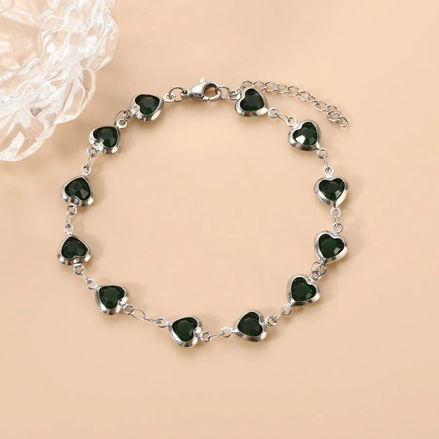 Devil's Eye geometric heart bracelet in stainless steel with multiple colour options