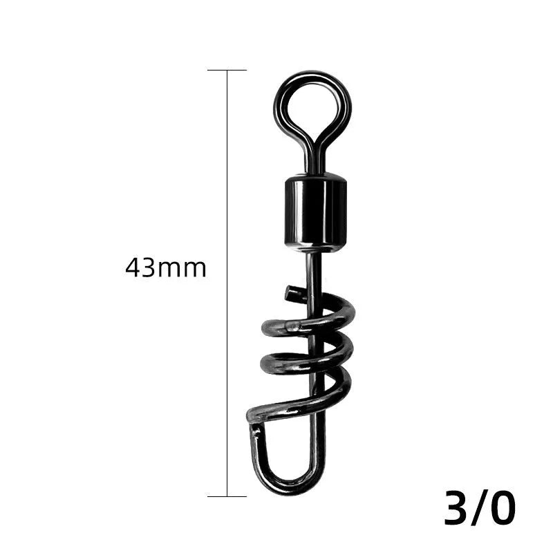 Fishing swivel connector with 8-shaped ring in copper or stainless steel