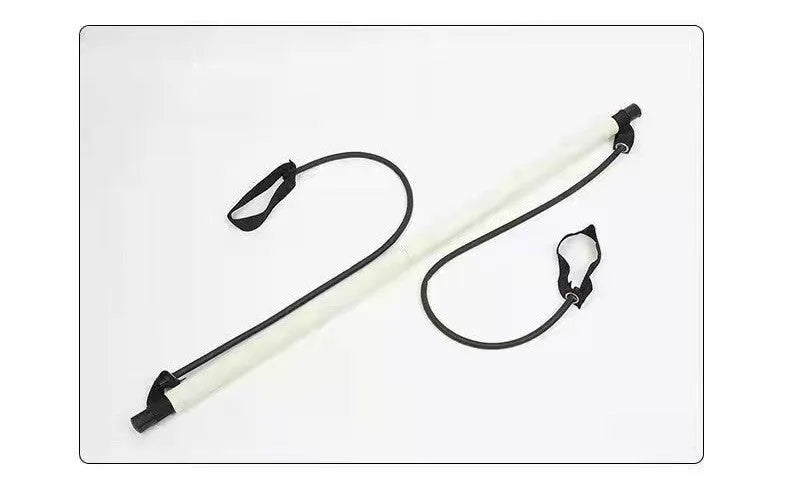 92cm Pilates bar with stainless steel tube and foam grip in light blue on a white background