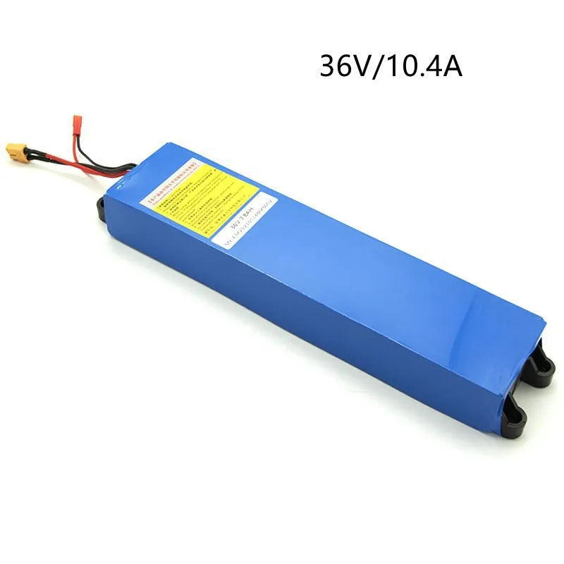 36V lithium battery replacement pack for electric scooters with 6.6Ah, 7.8Ah and 10.4Ah capacity options.