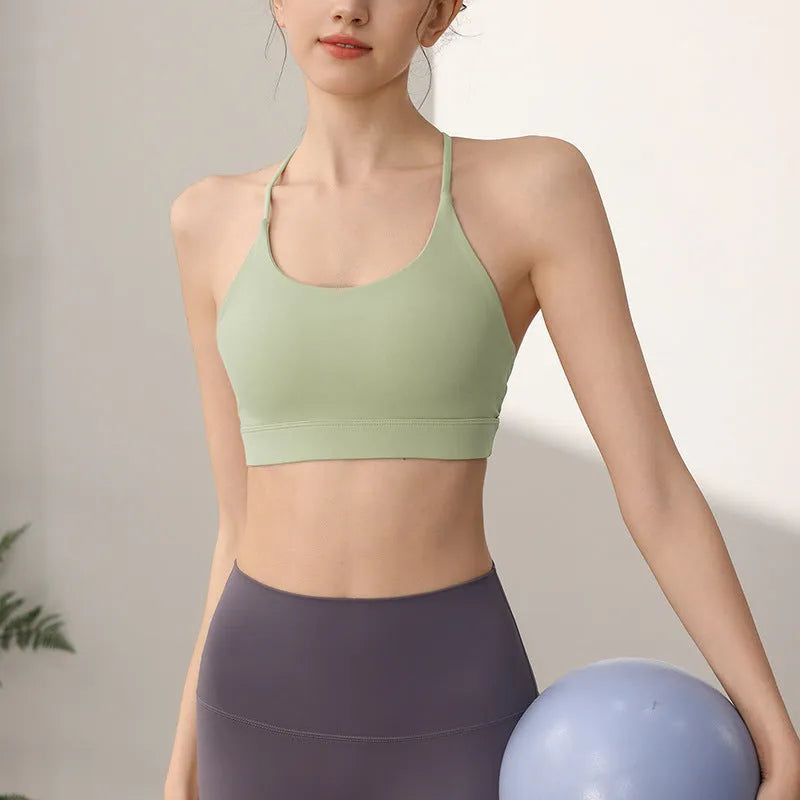 Women's high-strength sports vest with fixed double-shoulder straps in multiple colour options