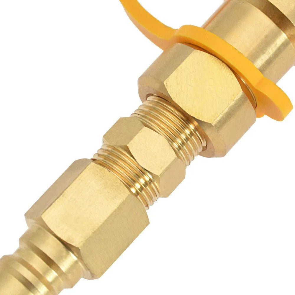 Gold colour brass gas propane conversion charging connector with American standard 3/8 thread