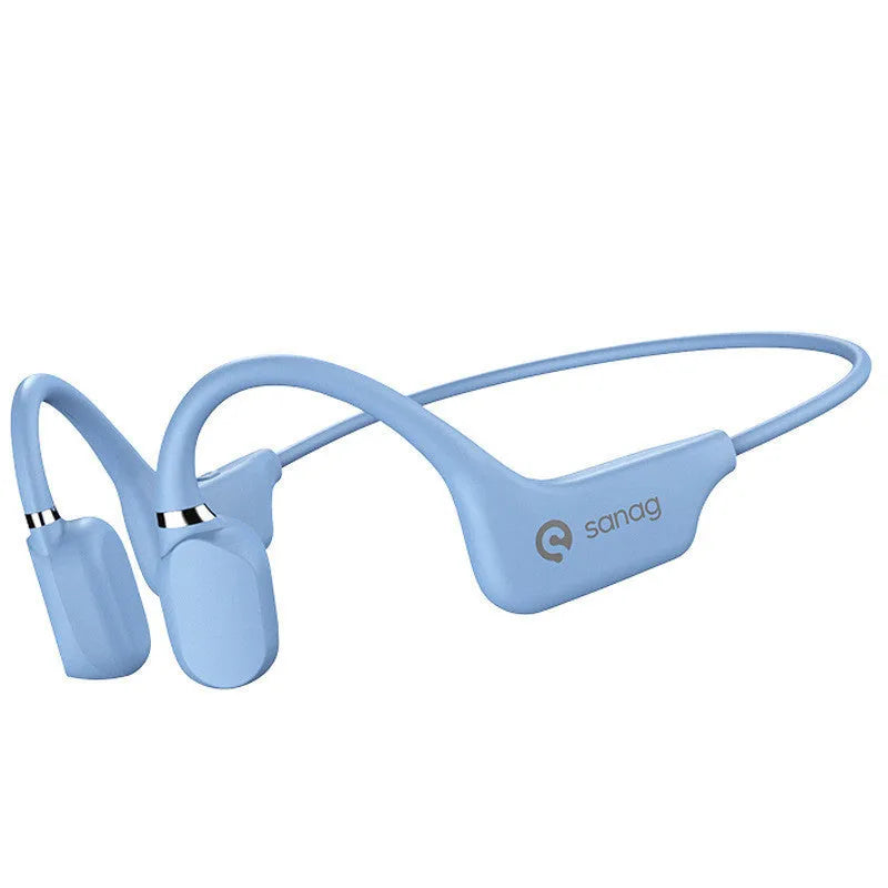 Bone conduction Bluetooth sports headset with neckband in six colour options including China red and retro green