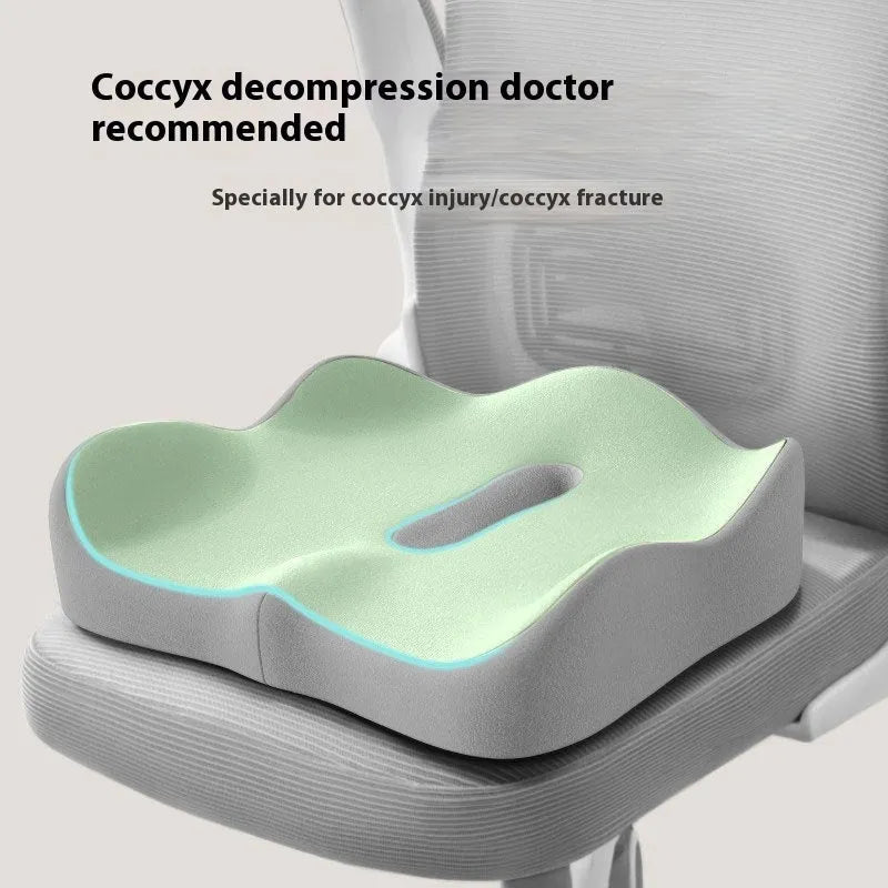 Memory foam waist rest seat cushion in double grey colour for office chair comfort support