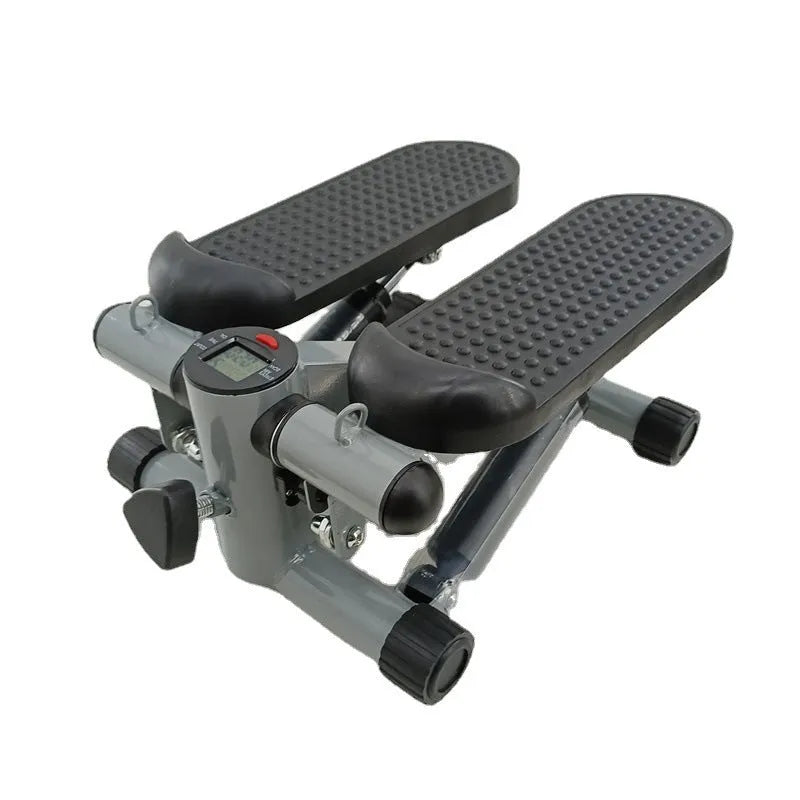 Silver grey hydraulic mini treadmill waist slimming machine with pedal design for home and gym fitness