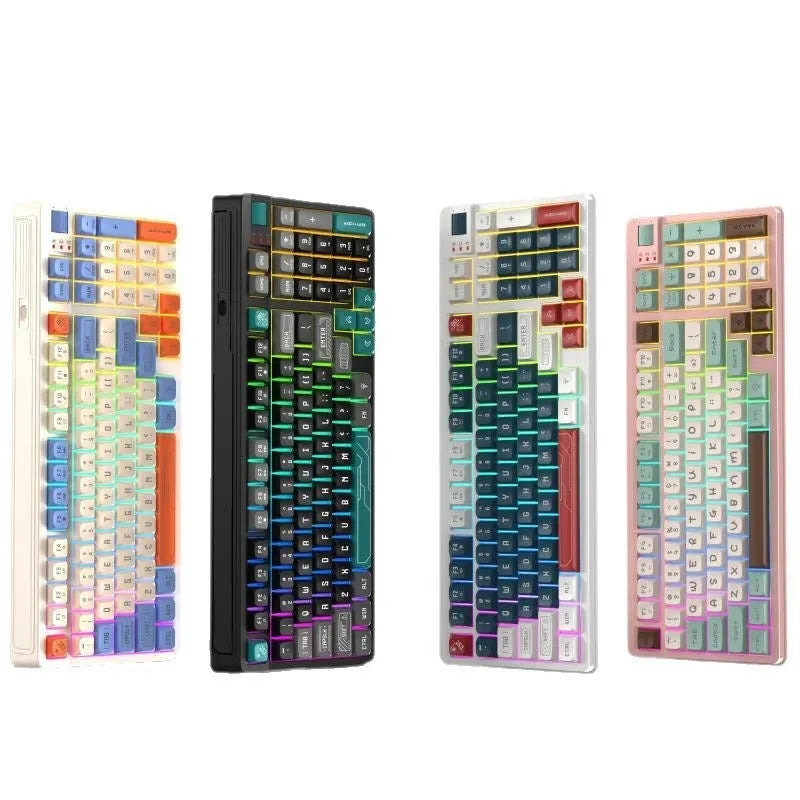 USB gaming keyboard with three-colour backlighting in compact 38.5cm design with mechanical feel keys