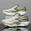Marathon full palm carbon plate racing PB running shoes with breathable fabric upper in white