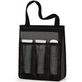 Large black swimming gym bag with mesh pocket and dry wet separation compartments