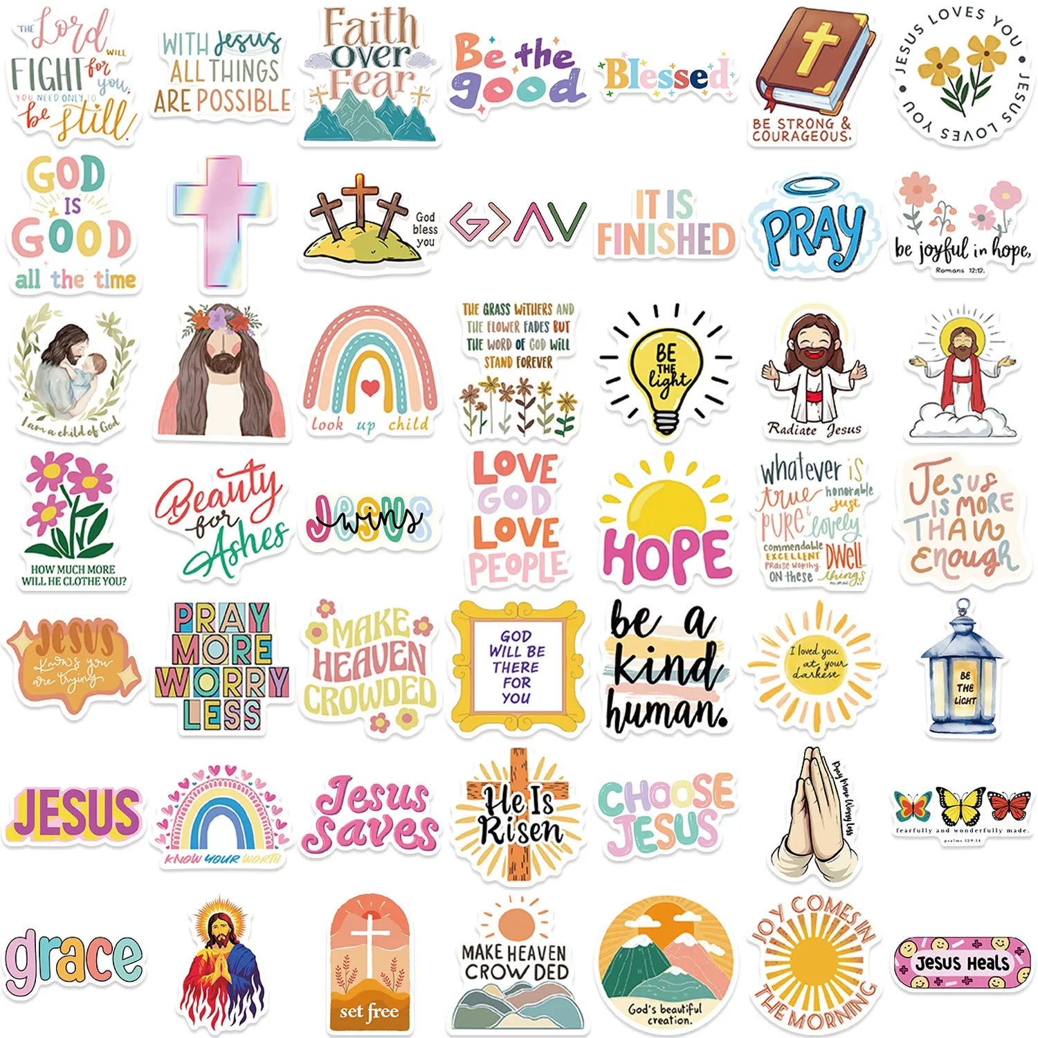 Set of 50 graffiti stickers with assorted random patterns for personalising items