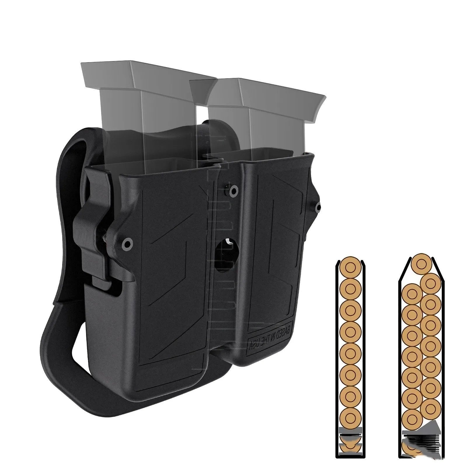 Universal black nylon magazine holder for storing documents on a desk