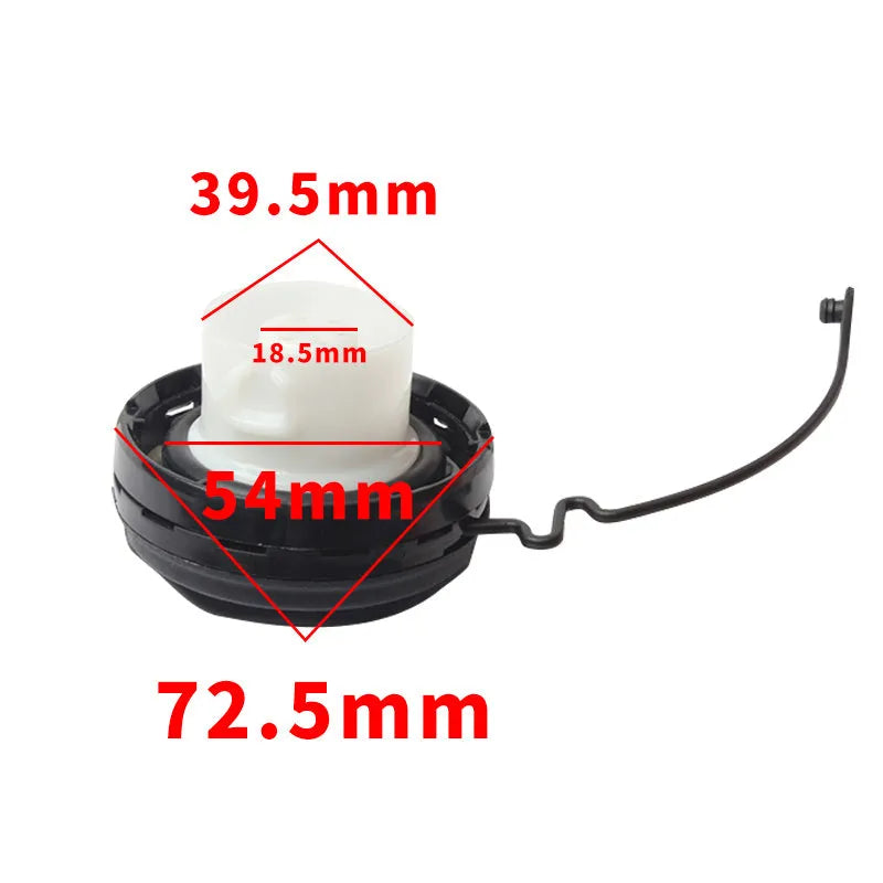Black plastic Toyota snap-type replacement fuel tank cap