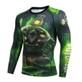 Men's slim-fit ZF016 print sports suit with long sleeve top and trousers for running and fitness.