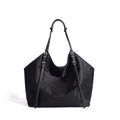 Denim women's patchwork casual crossbody bag in black with inner pocket and shell shape for travel