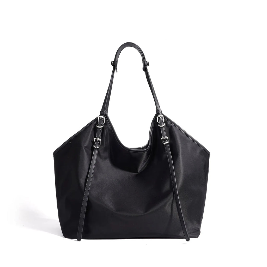 Denim women's patchwork casual crossbody bag in shell shape, black and camouflage colours