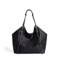 Denim women's patchwork casual crossbody bag in shell shape, black and camouflage colours