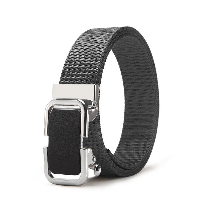 Men's nylon canvas slide belt with toothless adjustment buckle in multiple colour options