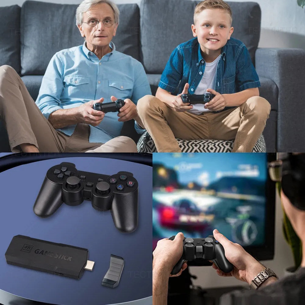 HD home TV game console with HDMI cable connection and wireless controller