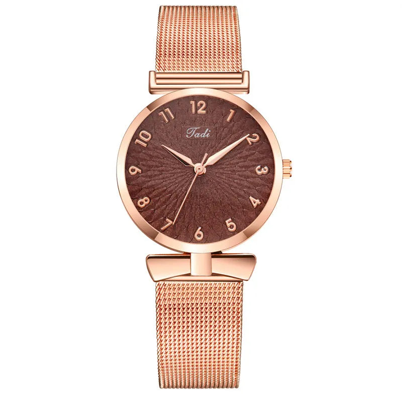 Women's digital sunflower watch with bowknot design, stainless steel strap, 33mm dial, mineral glass, pin buckle, available in multiple colours