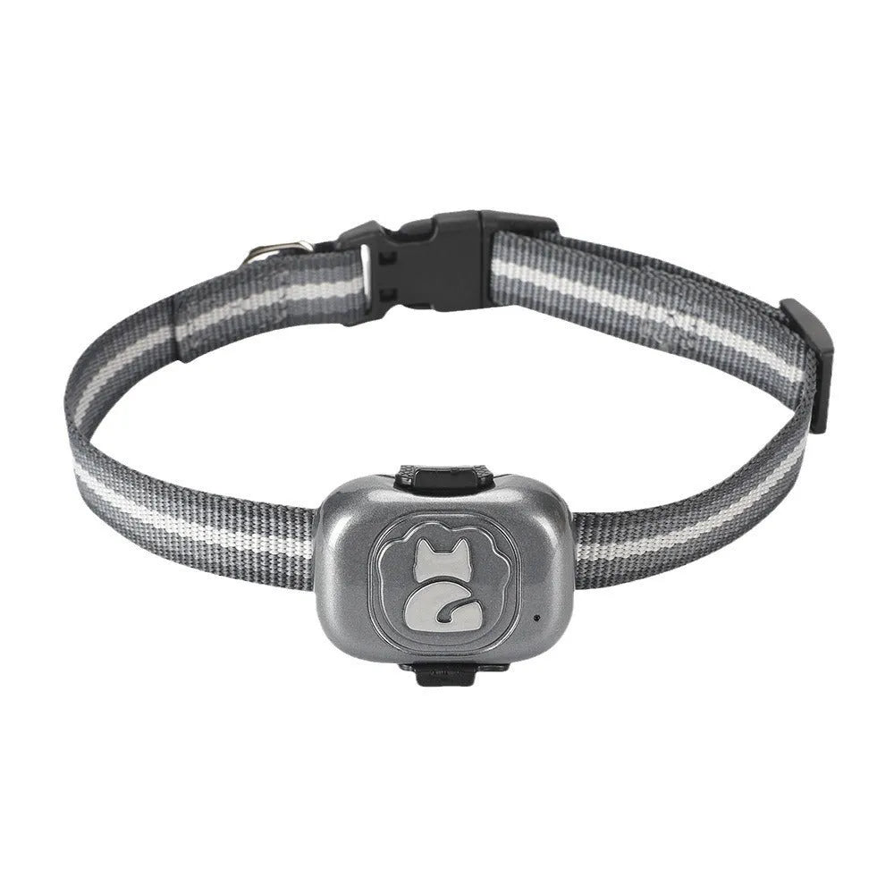 Black GF-07 pet GPS locator device with hanging rope attachment for dog or cat collar mounting
