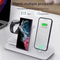 Wireless charging station for phone, watch and headset with rotating mount in black colour