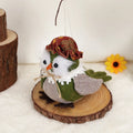 Orange and green owl harvest bird pendant ornament for window or desktop Thanksgiving decoration