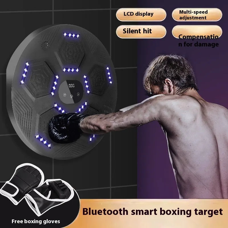 Smart music boxing machine reaction target system mounted on wall with PU target pads