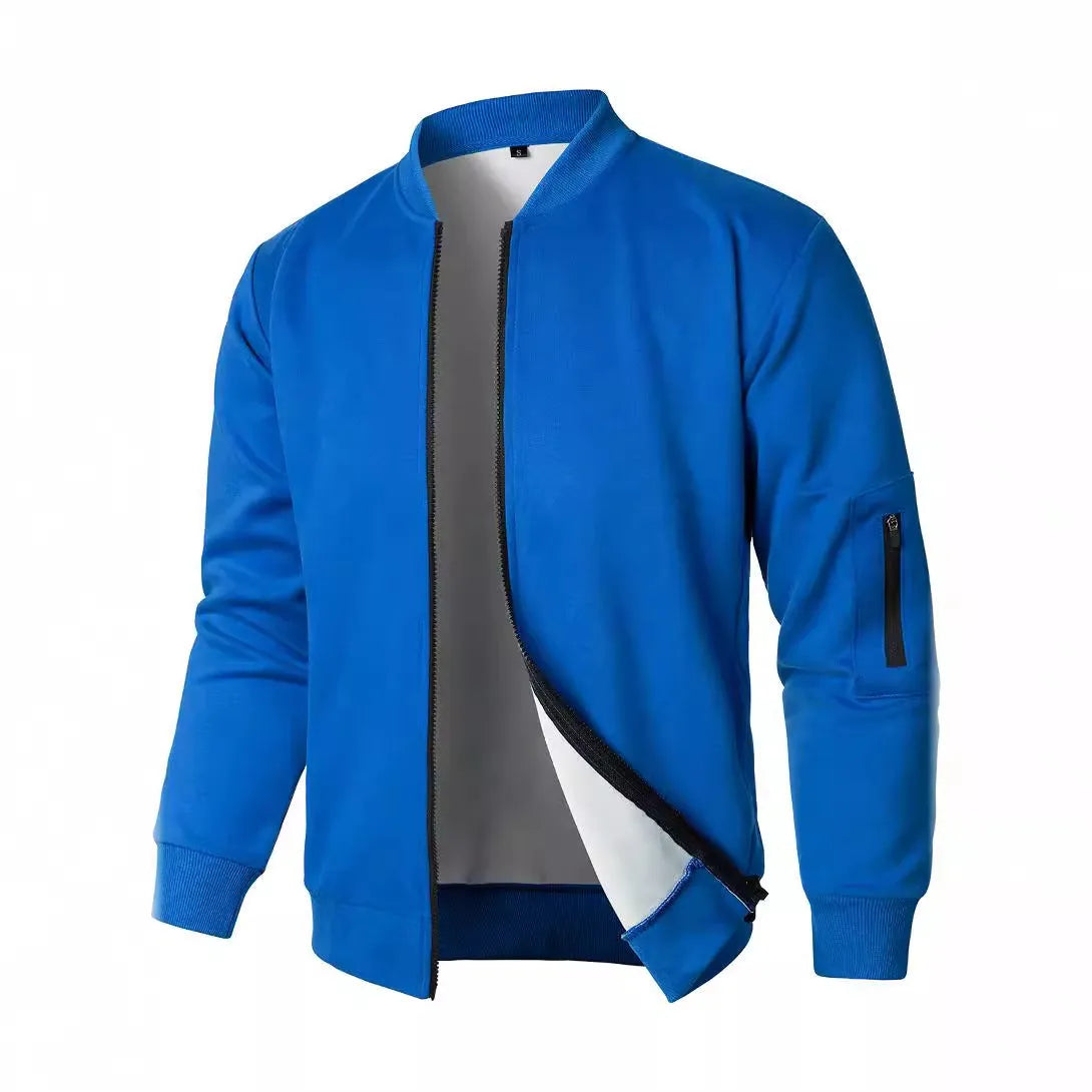 Men's cotton knitted jacket in loose fit with polyester lining, business casual style