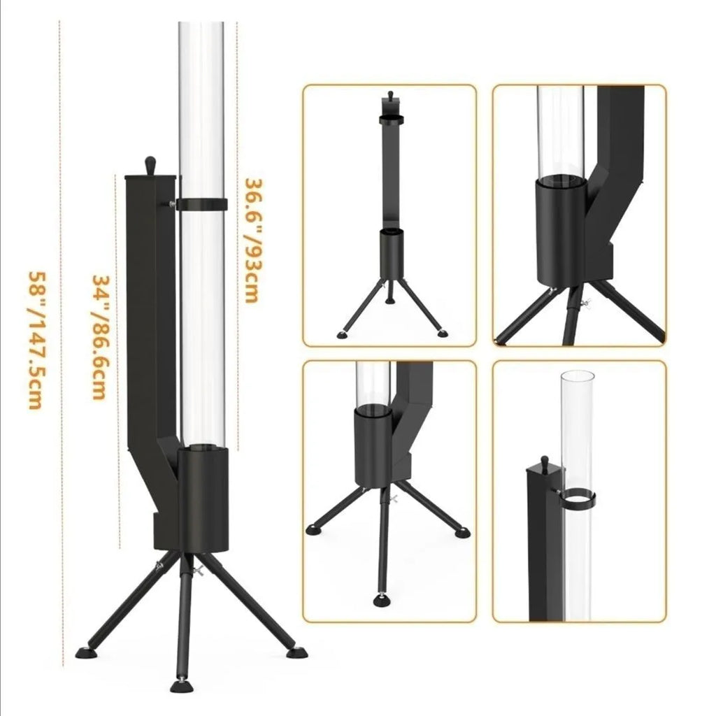 Vertical iron rocket furnace heating stove for courtyard and garden wood burning