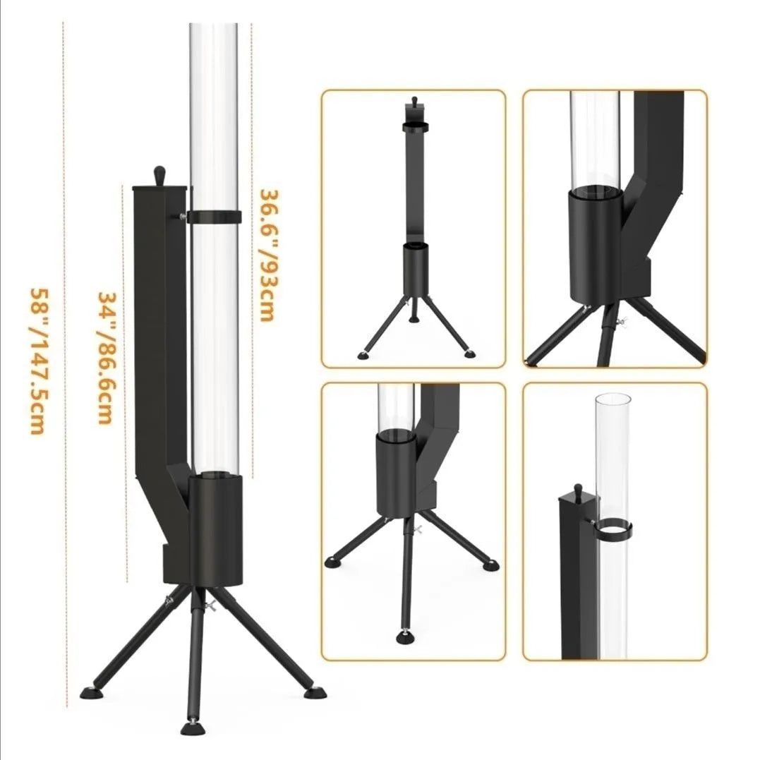 Vertical iron rocket furnace heating stove for courtyard and garden wood burning