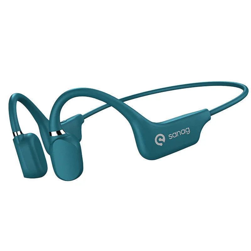 Bone conduction Bluetooth sports headset with neckband in six colour options including China red and retro green